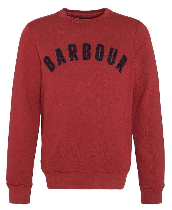 Barbour Essential Prep Logo Sweatshirt Highland Red | BABO88491