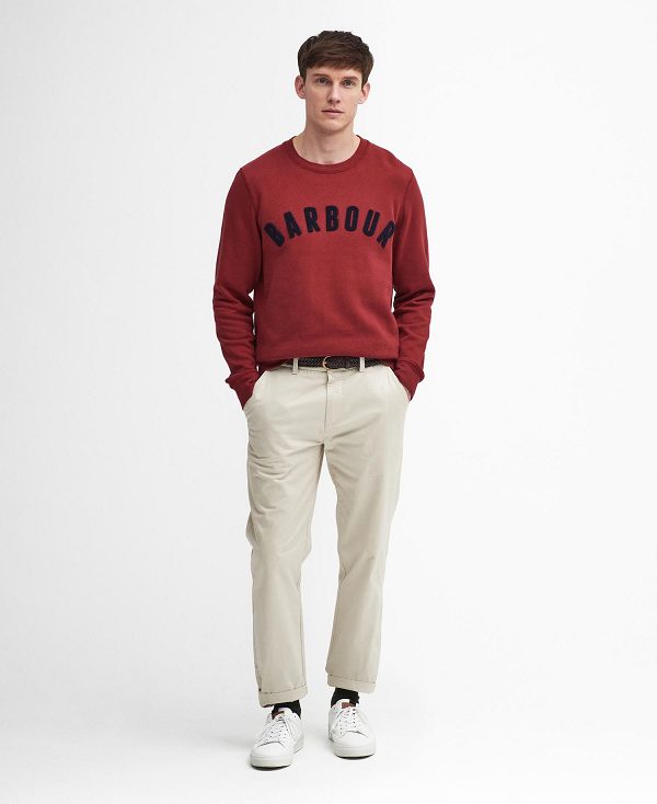 Barbour Essential Prep Logo Sweatshirt Highland Red | BABO88491