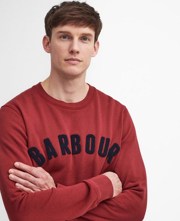 Barbour Essential Prep Logo Sweatshirt Highland Red | BABO88491