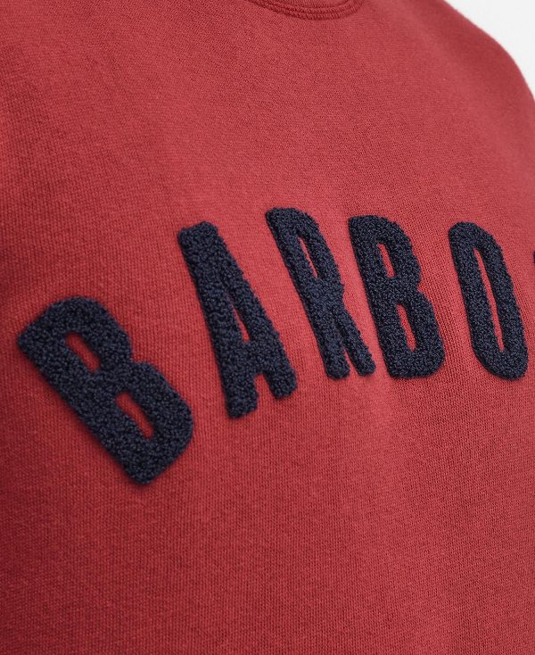 Barbour Essential Prep Logo Sweatshirt Highland Red | BABO88491