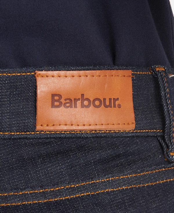 Barbour Essential Slim Jeans Worn Blue | BABO89816