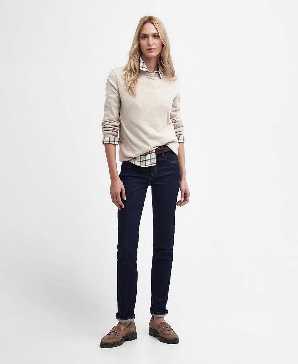 Barbour Essential Slim Jeans Worn Blue | BABO89816