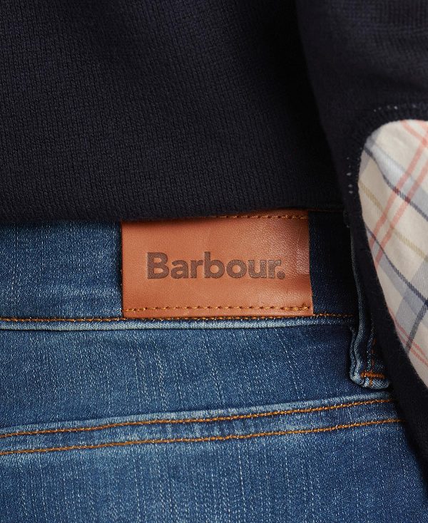 Barbour Essential Slim Jeans Worn Blue | BABO89825