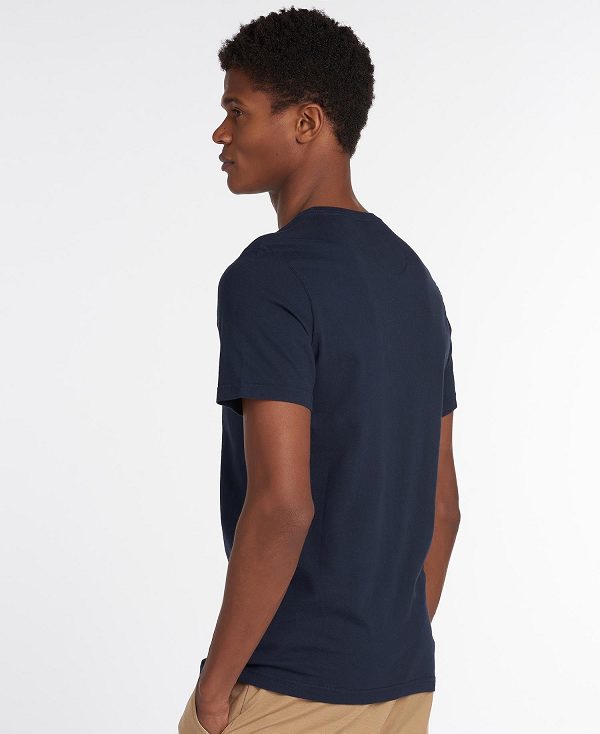 Barbour Essential Sports T-shirt Cool Blue | BABO88288