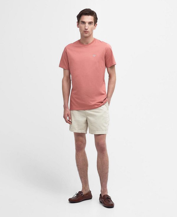 Barbour Essential Sports T-shirt Pink Clay | BABO88319