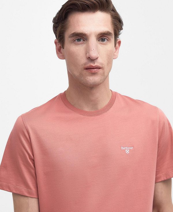 Barbour Essential Sports T-shirt Pink Clay | BABO88319