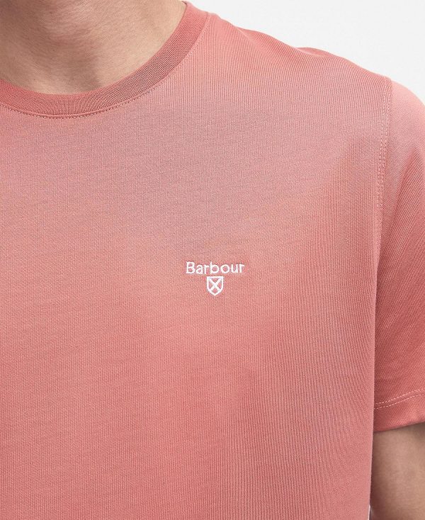 Barbour Essential Sports T-shirt Pink Clay | BABO88319