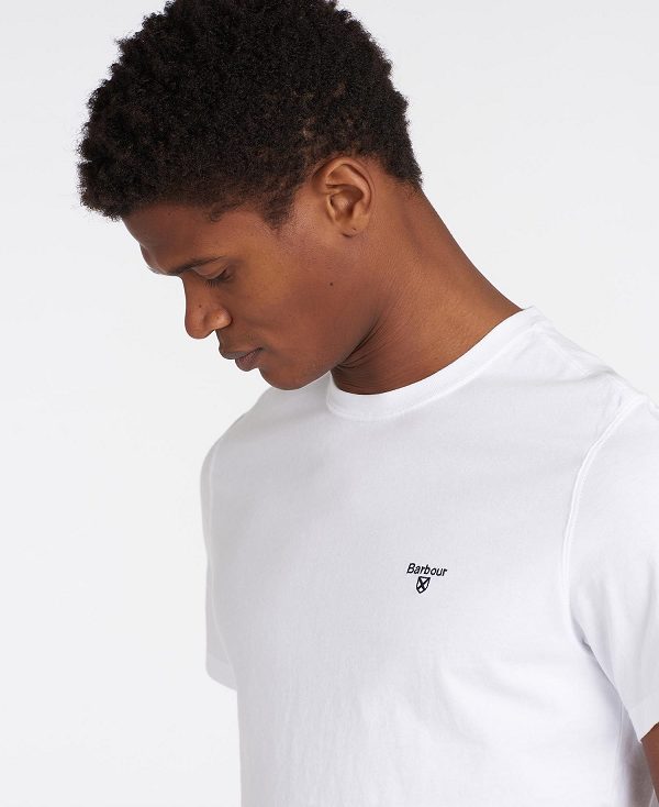 Barbour Essential Sports T-shirt White | BABO88284