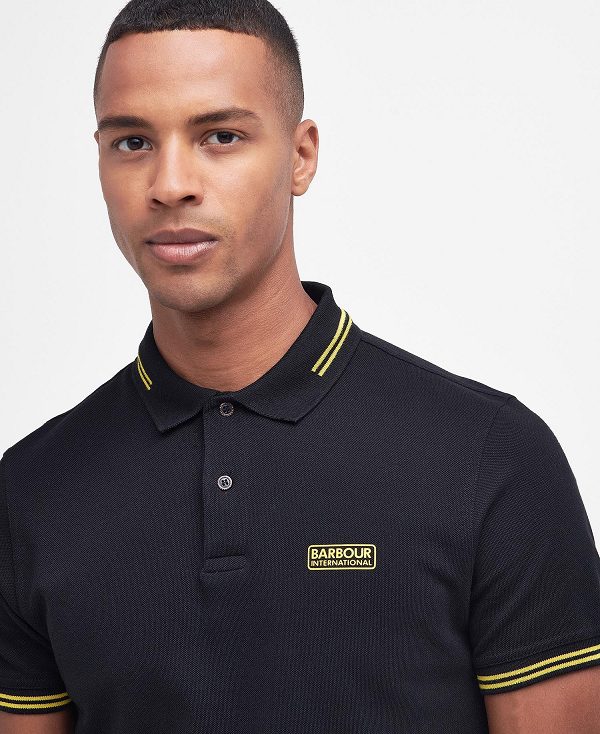 Barbour Essential Tipped Polo Shirt Mustard Bark | BABO88056