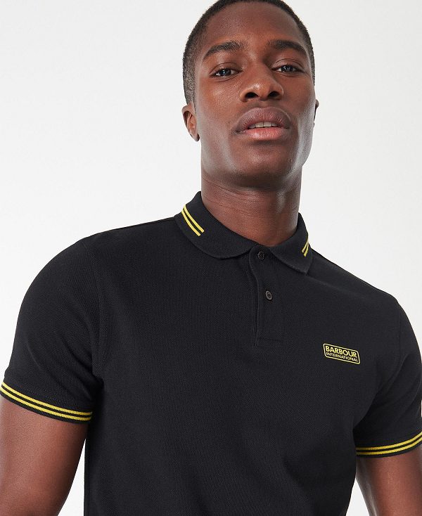 Barbour Essential Tipped Polo Shirt Mustard Bark | BABO88056