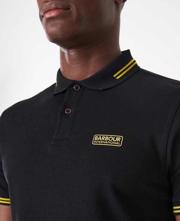 Barbour Essential Tipped Polo Shirt Mustard Bark | BABO88056