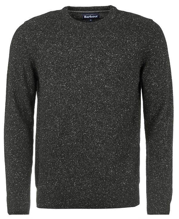 Barbour Essential Tisbury Crew-neck Sweatshirt Black | BABO88543