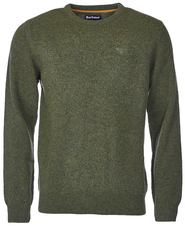 Barbour Essential Tisbury Crew-neck Sweatshirt Olive | BABO88548