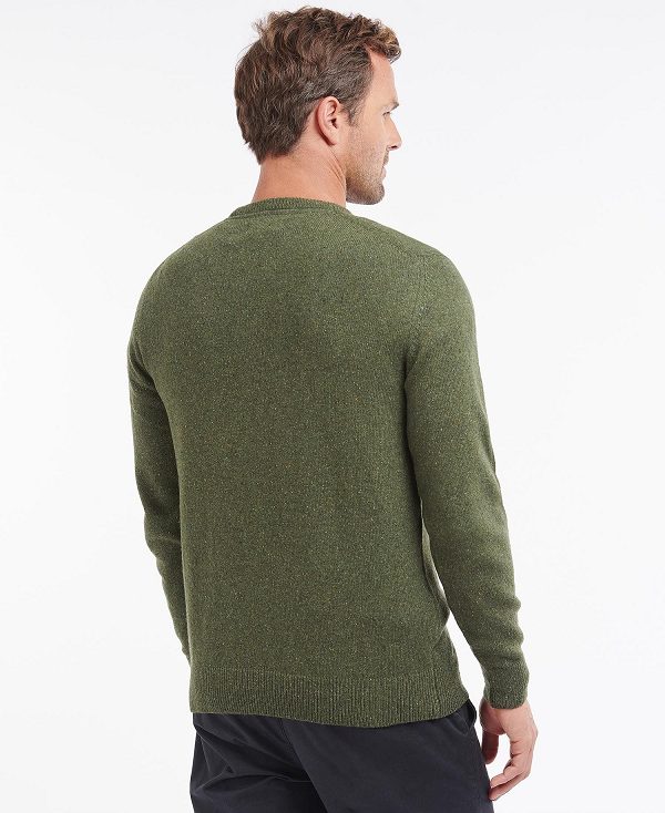 Barbour Essential Tisbury Crew-neck Sweatshirt Olive | BABO88548