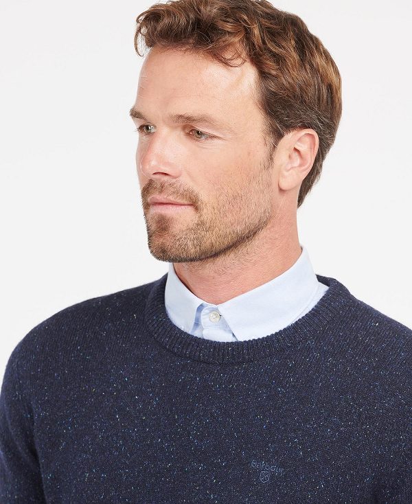 Barbour Essential Tisbury Crew-neck Sweatshirt Navy | BABO88567