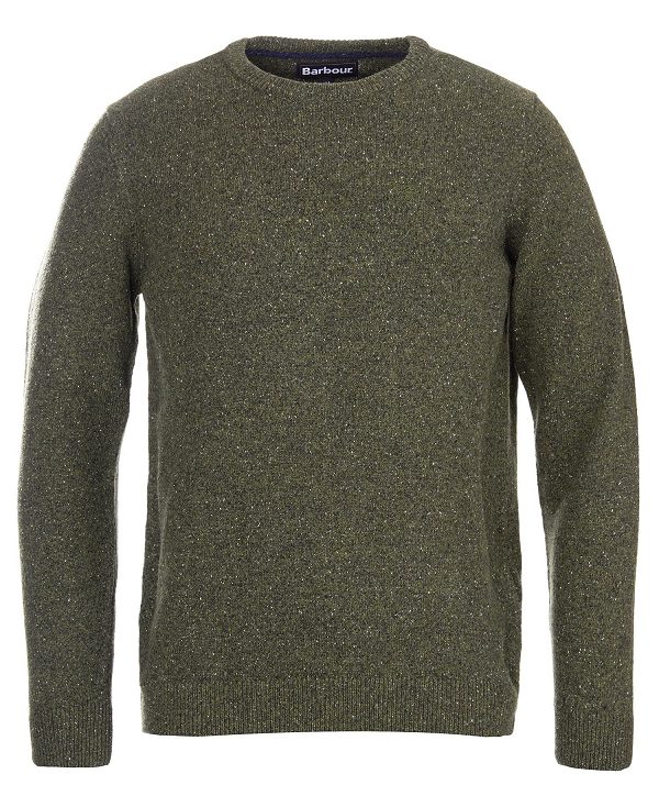 Barbour Essential Tisbury Crew-neck Sweatshirt Dk Seaweed | BABO88584