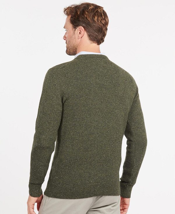 Barbour Essential Tisbury Crew-neck Sweatshirt Dk Seaweed | BABO88584