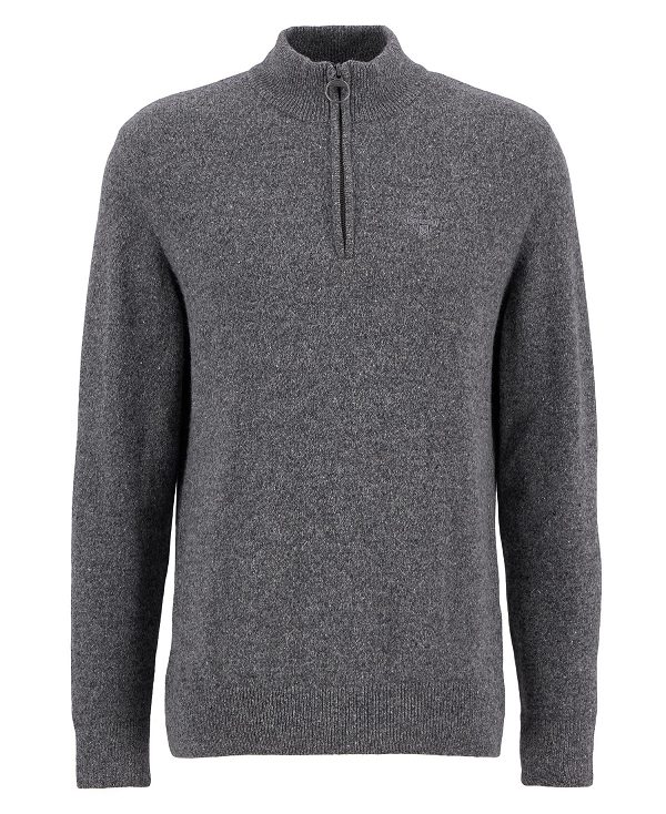 Barbour Essential Tisbury Half Zip Sweatshirt Grey | BABO88512