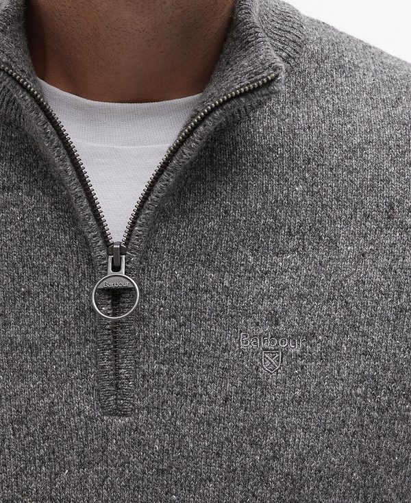 Barbour Essential Tisbury Half Zip Sweatshirt Grey | BABO88512