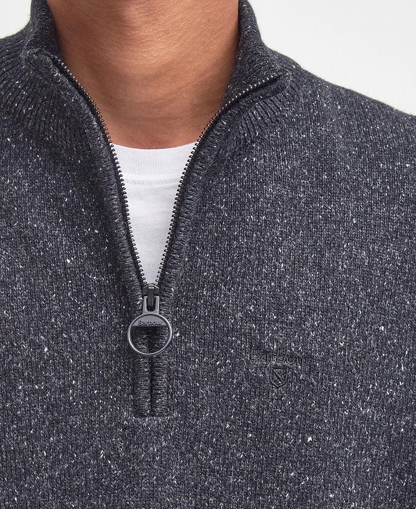 Barbour Essential Tisbury Half Zip Sweatshirt Grey | BABO88530