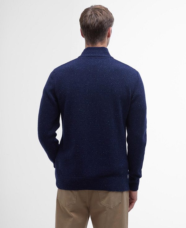 Barbour Essential Tisbury Half Zip Sweatshirt Navy | BABO88586