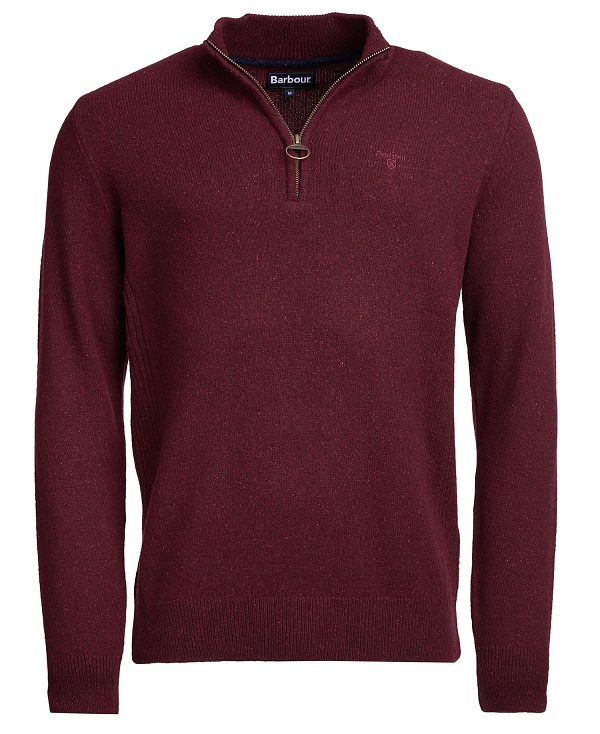 Barbour Essential Tisbury Half Zip Sweatshirt Red | BABO88588