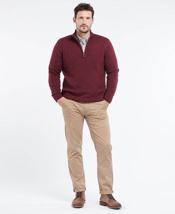 Barbour Essential Tisbury Half Zip Sweatshirt Red | BABO88588