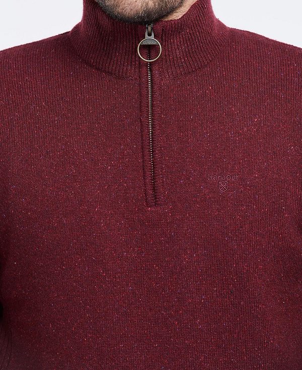 Barbour Essential Tisbury Half Zip Sweatshirt Red | BABO88588