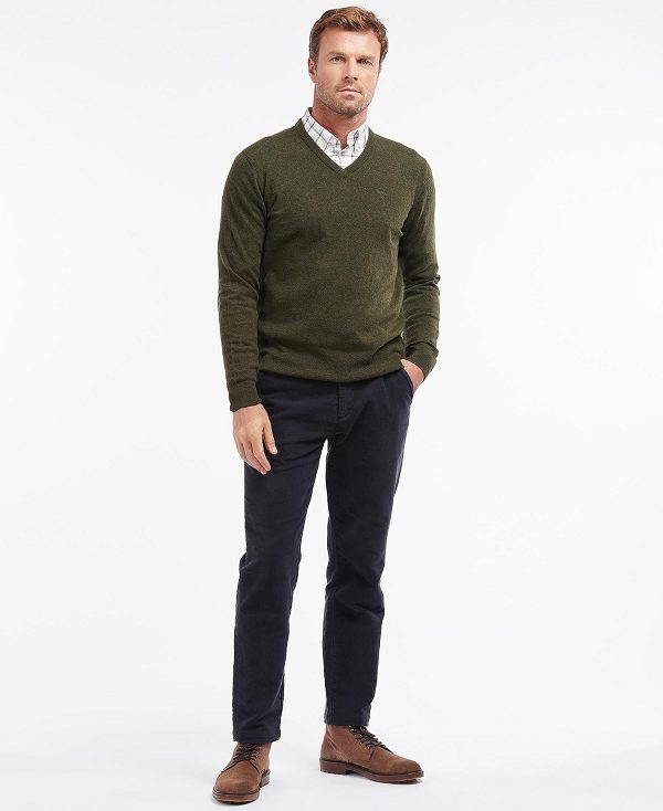 Barbour Essential V-neck Sweatshirt Charcoal | BABO88507