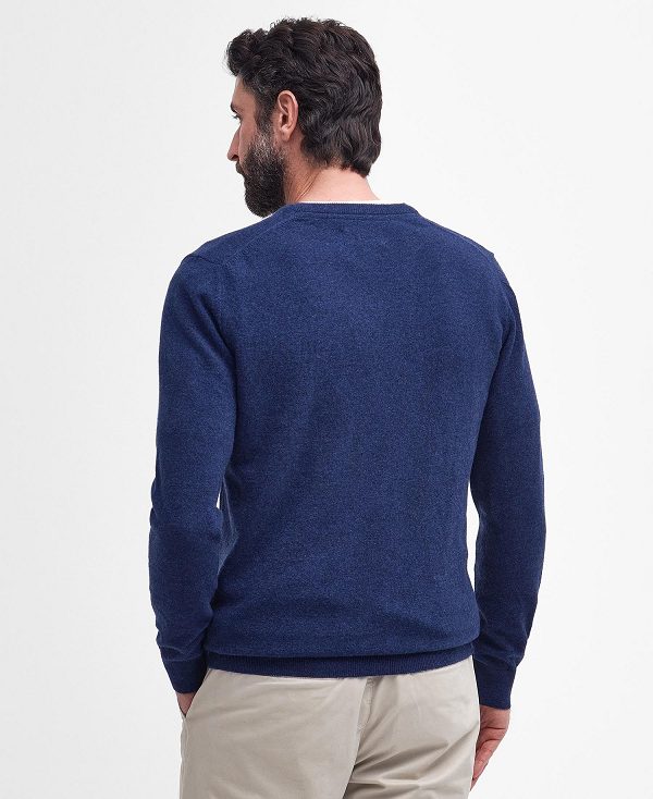 Barbour Essential V-neck Sweatshirt Deep Blue | BABO88522