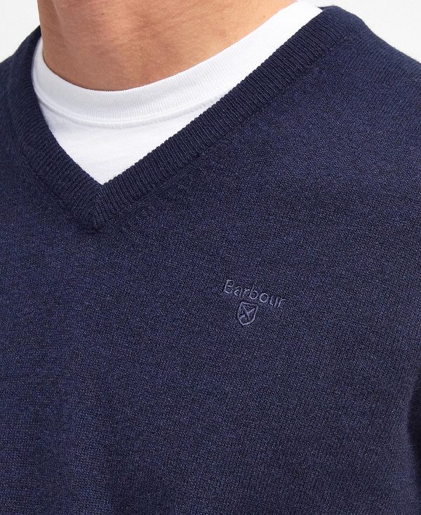 Barbour Essential V-neck Sweatshirt Navy | BABO88525