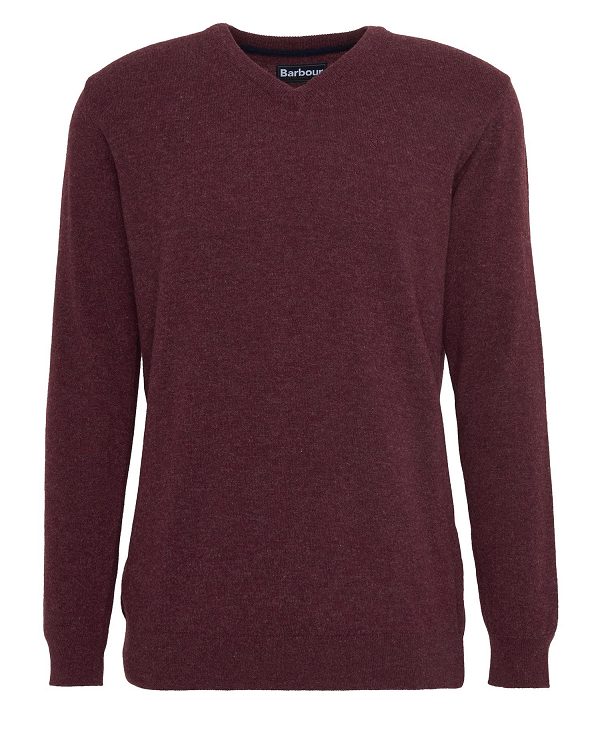 Barbour Essential V-neck Sweatshirt Red | BABO88517