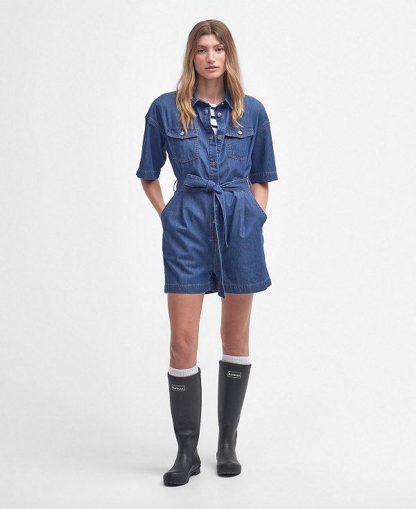 Barbour Evelyn Denim Playsuit Authentic | BABO89626