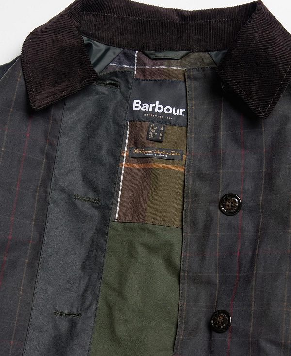 Barbour Everly Wax Trench Coat Sage/Dull Classic | BABO89193