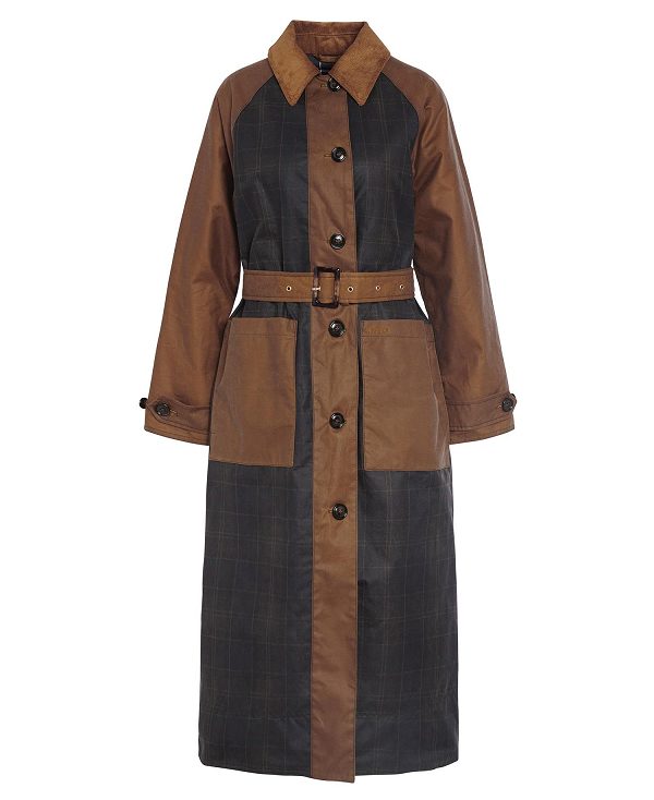 Barbour Everly Wax Trench Coat Sand/Dull Classic | BABO89182