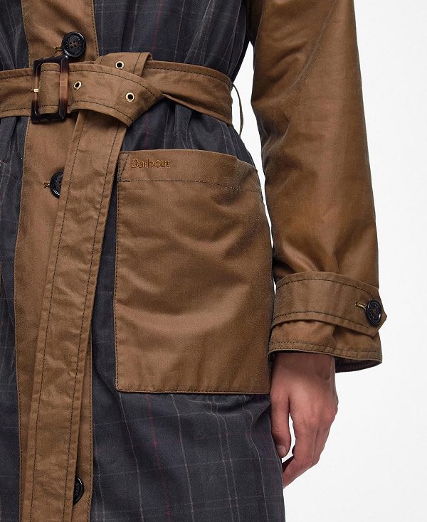 Barbour Everly Wax Trench Coat Sand/Dull Classic | BABO89182