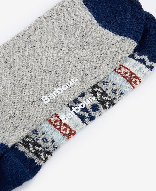 Barbour Fairisle Socks (Set Of 2) Green Loch Mix | BABO89143