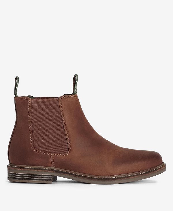 Barbour Farsley Chelsea Boots Dark Tan | BABO88847