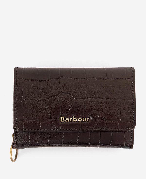 Barbour Faux Croc French Purse Classic Black Cherry | BABO90063