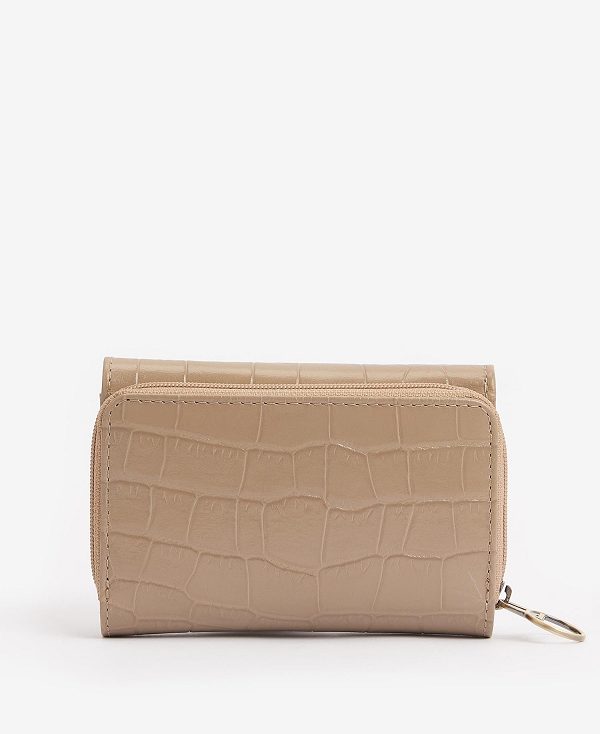 Barbour Faux Croc French Purse Honey | BABO90064