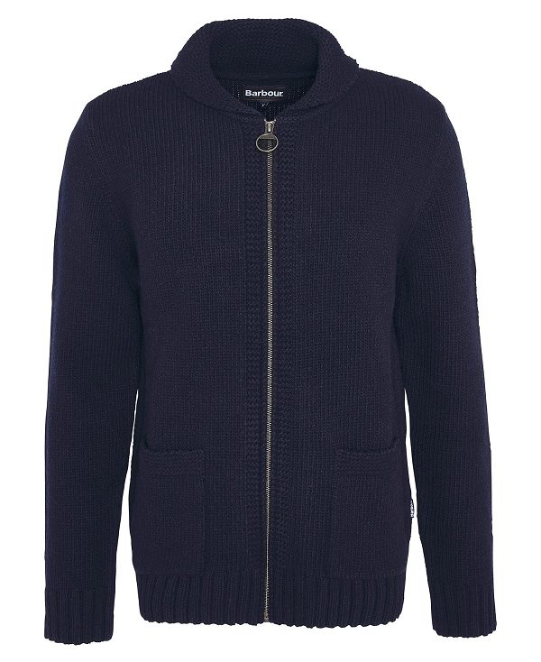 Barbour Felton Zip-up Jumper Navy | BABO88598