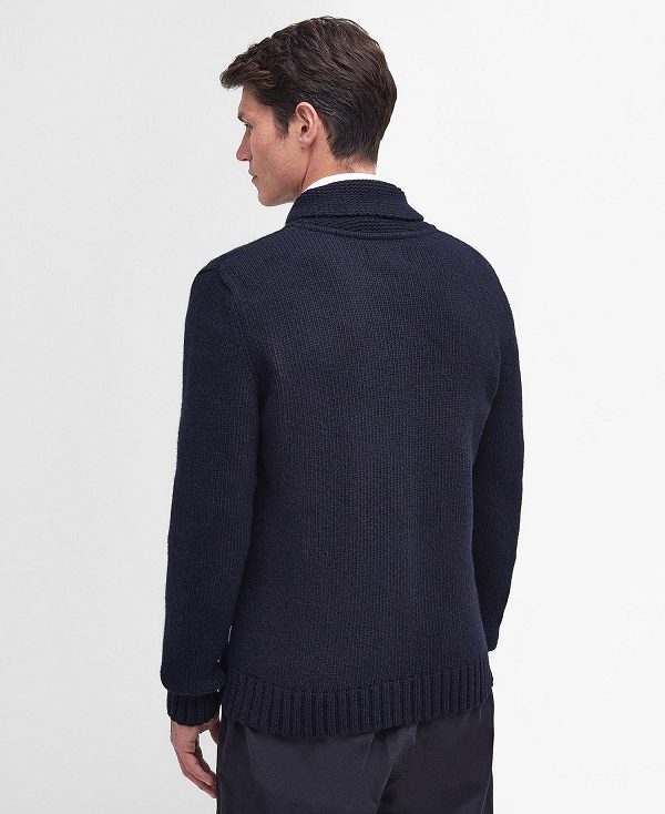 Barbour Felton Zip-up Jumper Navy | BABO88598