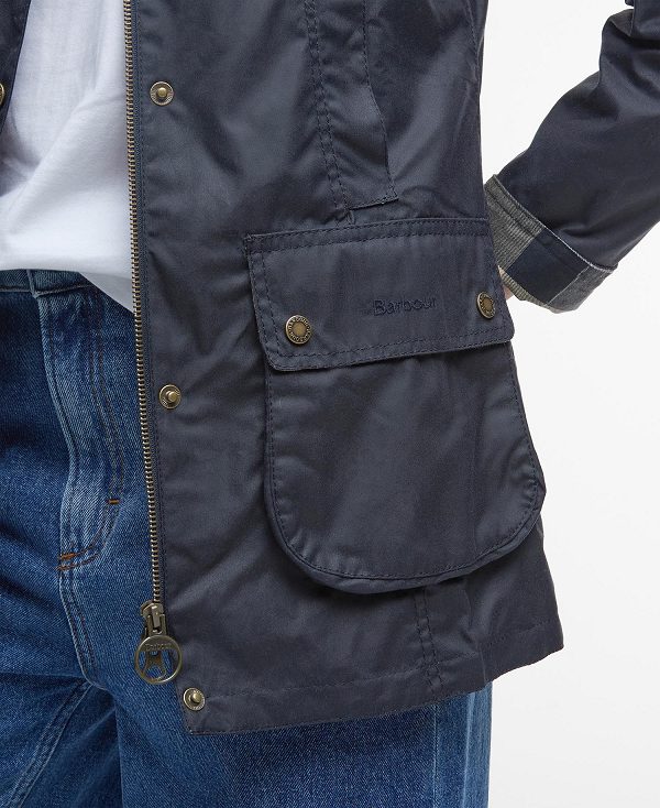 Barbour Fiddich Wax Jacket Navy/Dress | BABO89219