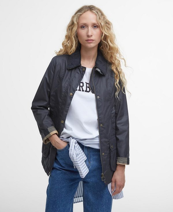 Barbour Fiddich Wax Jacket Navy/Dress | BABO89219