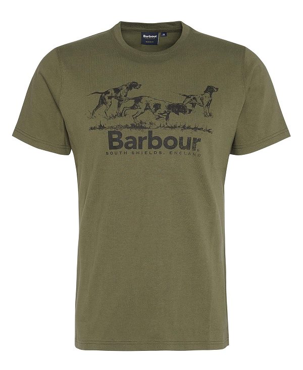 Barbour Field Dog Graphic T-shirt Green | BABO88389