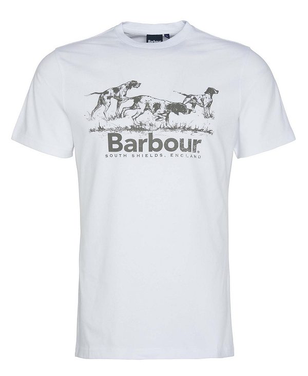 Barbour Field Dog Graphic T-shirt White | BABO88387