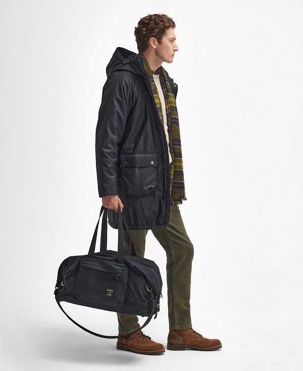 Barbour Field Waxed Holdall Classic Black | BABO88927