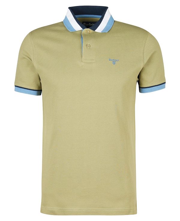 Barbour Finkle Polo Shirt Bleached Olive | BABO88020