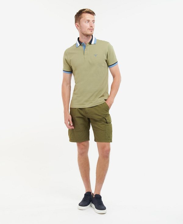 Barbour Finkle Polo Shirt Bleached Olive | BABO88020