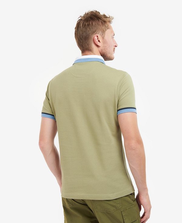 Barbour Finkle Polo Shirt Bleached Olive | BABO88020